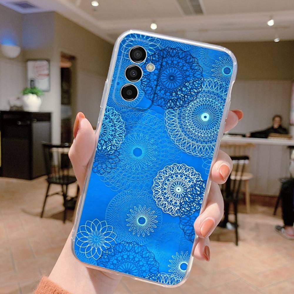 Hamsa Hand Of Fatima Art Phone Case For Samsung S24,30,21,22,23,20 FE,lite,PIus,Ultra,5G,Note,9,10 Transparent Cover