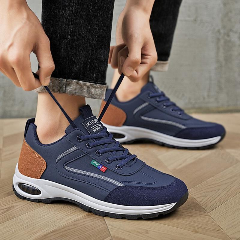 Large Size Men's Platform Sneakers 2026 New Four Season Comfortable Lace Up Walking Shoes Height Increase Non Slip Running Shoes