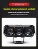 Motorcycle 3-light LED external paving small cannon super strong light lens electric vehicle fog lamp yellow and white dual colo