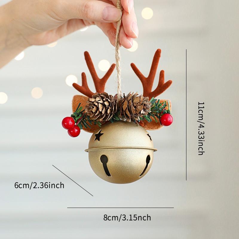 

Рождественский колокольчик Рога Бант Шишка Колокольчик Смешанная подвеска Рождественская елка Витрина Украшение для подвешивания в машину