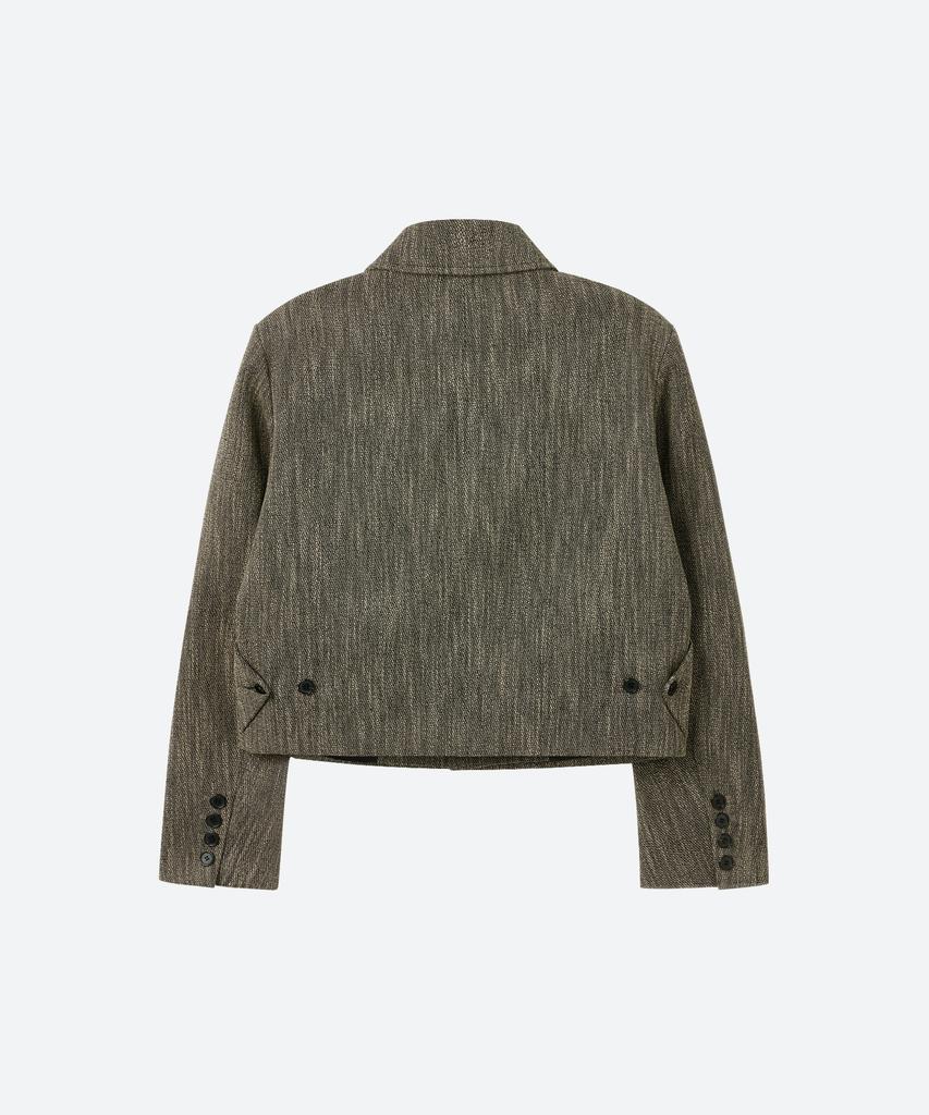 Moonsun Unisex, Tweed Crop Jacket / Beige Mix
