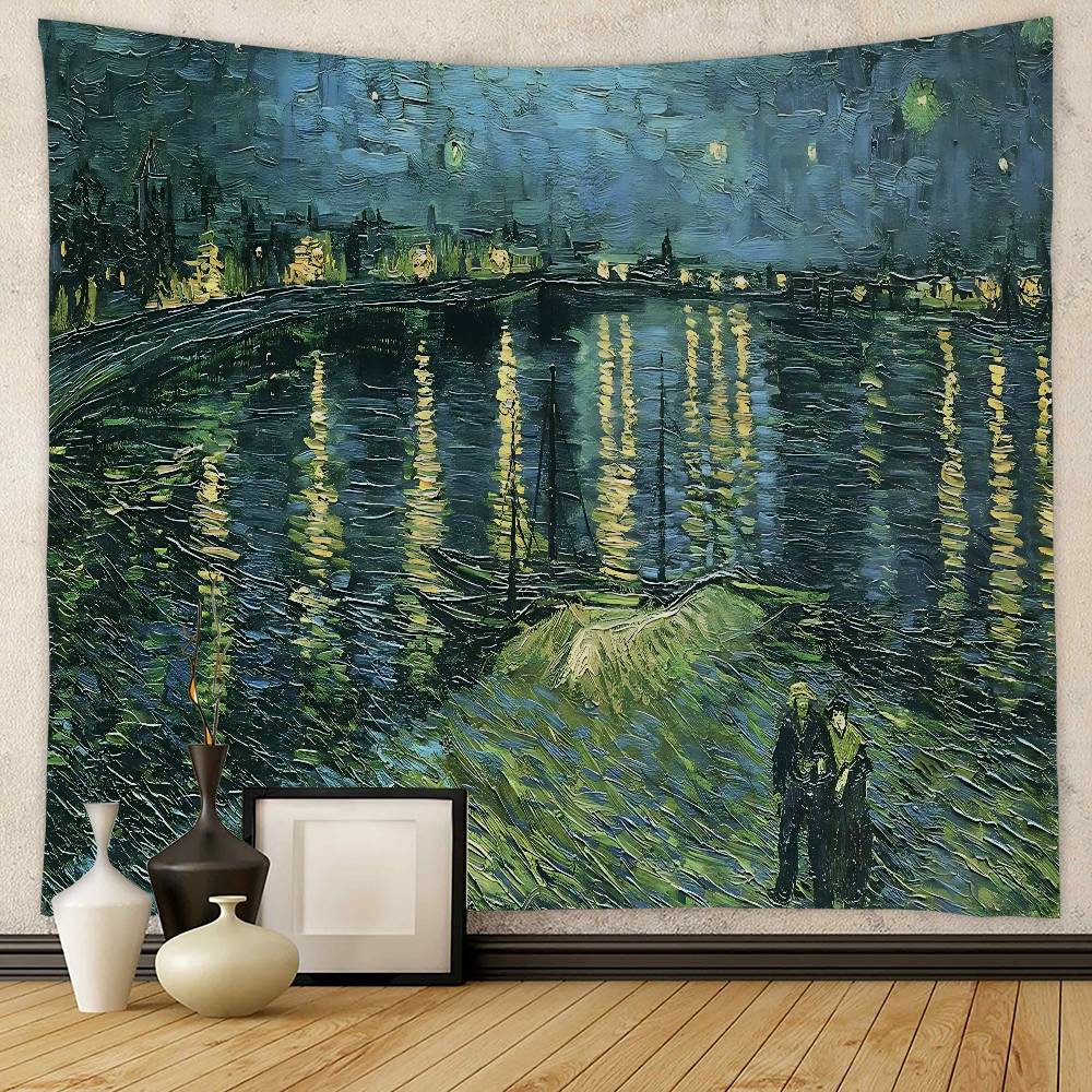 Van Gogh Oil Paintings DIY Wall Tapestry Hanging Tarot Hippie Wall Rugs Dorm Home Decor