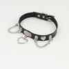 Cross-Border Punk Heart Tassel Leather Choker - Dark Nightclub Rock Style Necklace