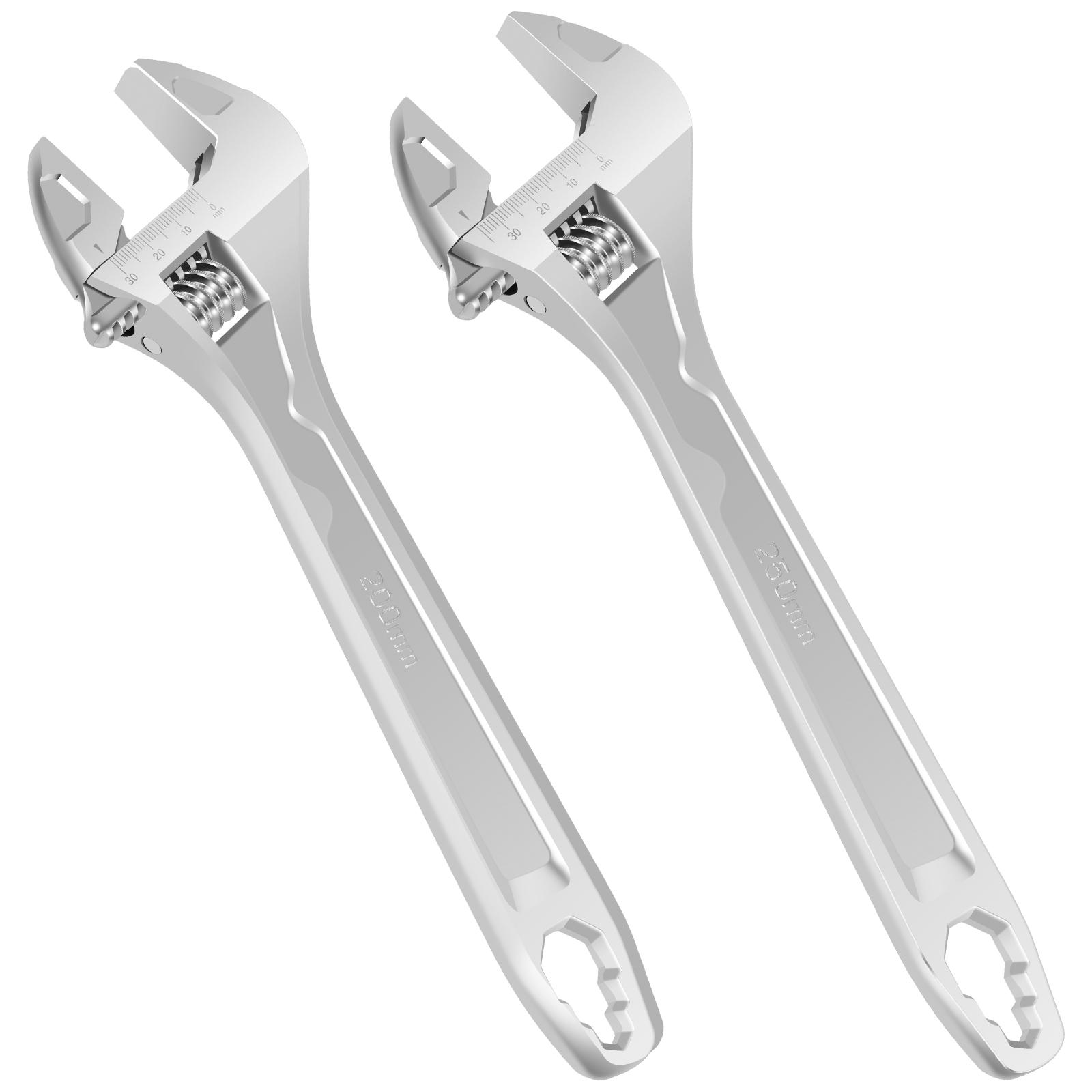 

Разводной ключ с широким зевом, гаечный ключ, инструмент, клещи с градуированной маркировкой, 8 и 10 дюймов, многоцелевой ручной инструмент для ремонта сантехники в ванной комнате