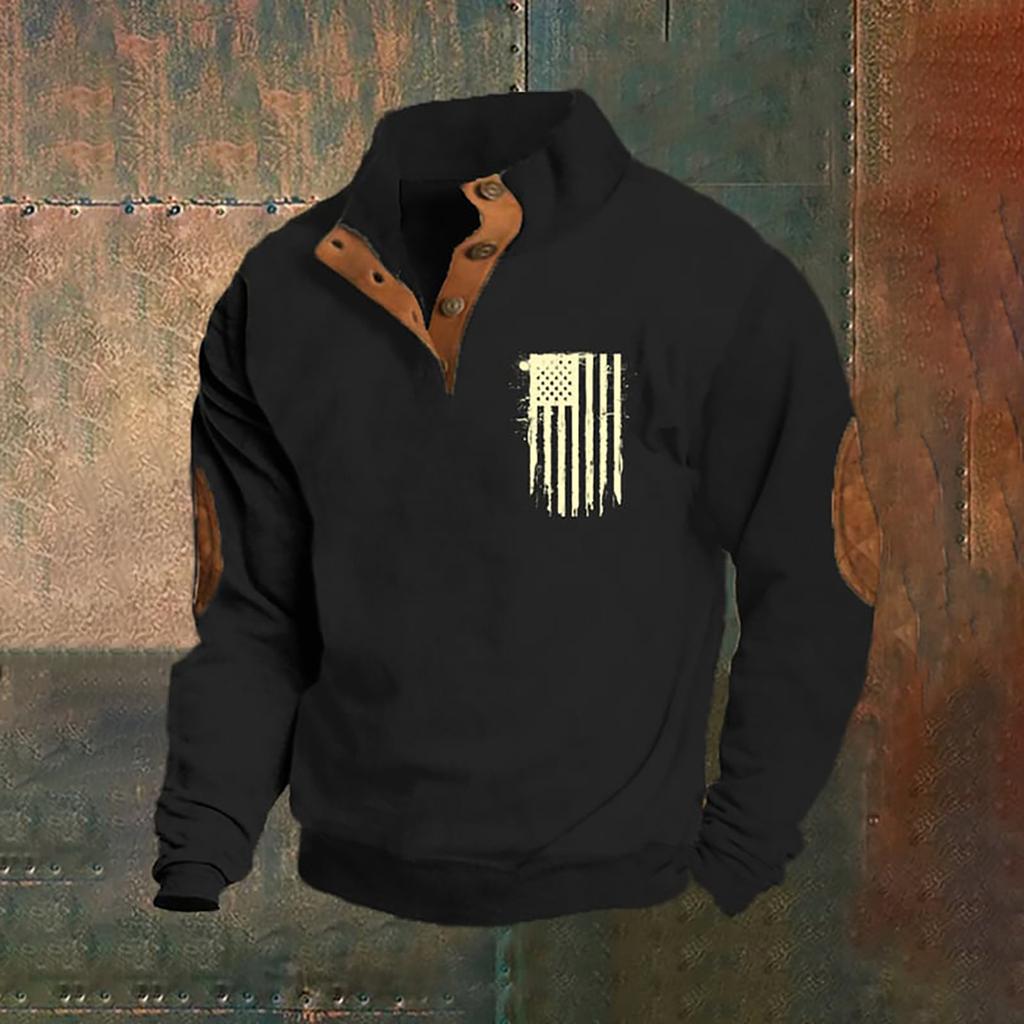 Das Herren-Sweatshirt mit Stehkragen im Frühling und Herbst ist ein Outdoor-Freizeitpullover