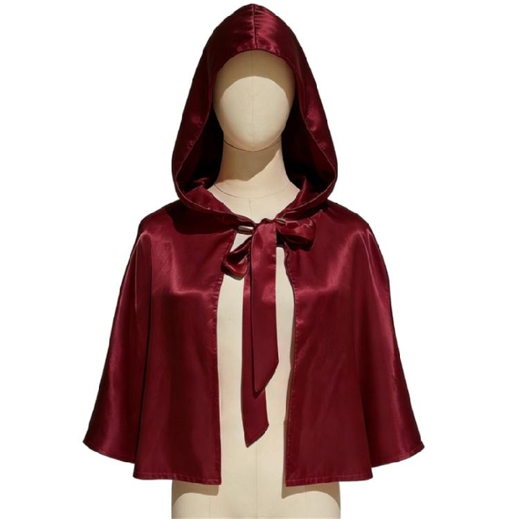 Premium Satins Hooded Cape Medieval Costume Cloak Anime Cosplay Wrap For Theater Production And Fantasy Event