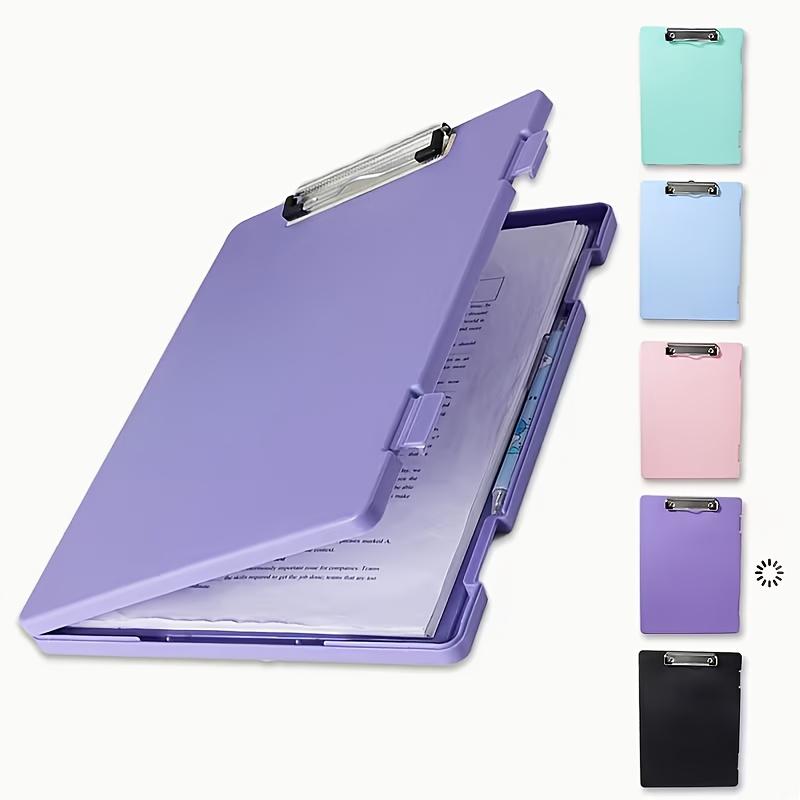 Clipboards with Storage, Plastic Storage Clipboard with Low Profile Clip, Binder Clipboard Folder Side-Opening,Office Supplies