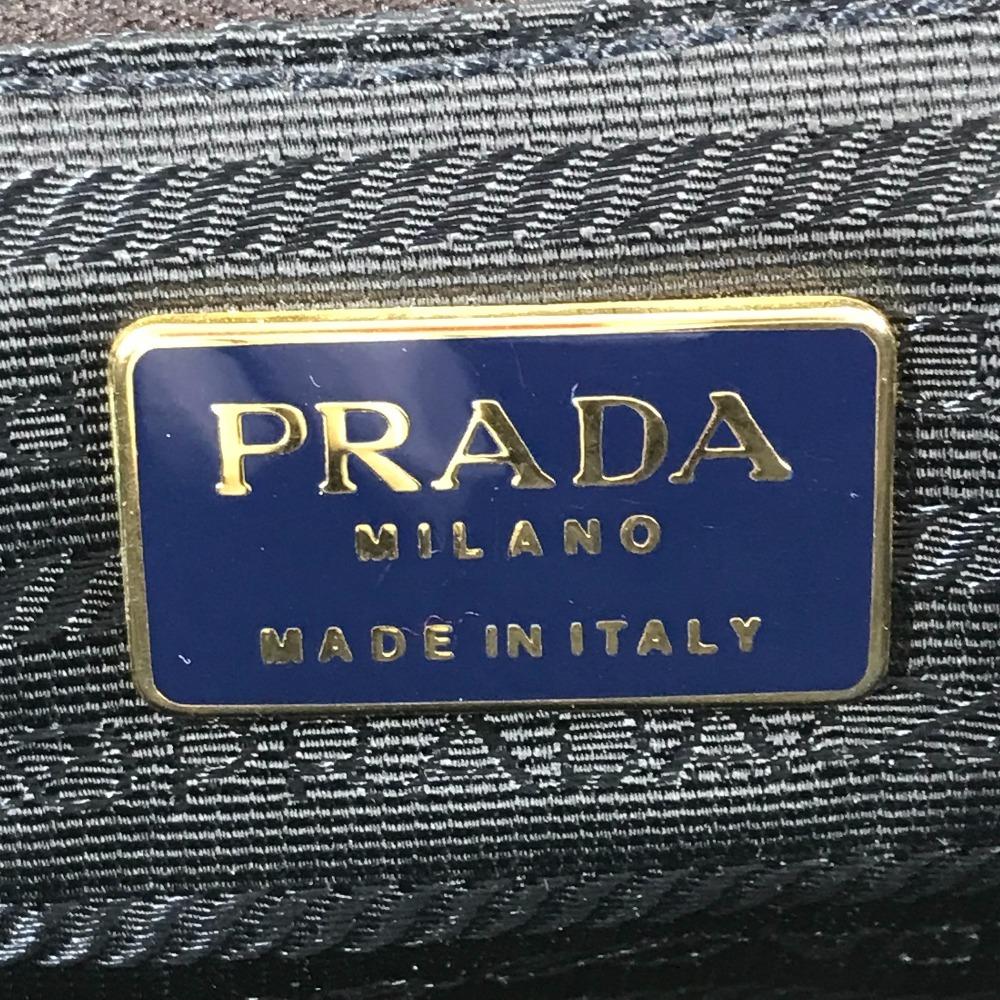 PRADA Big logo triangle logo plate Tote bag with metal handle and flap Hand Bag