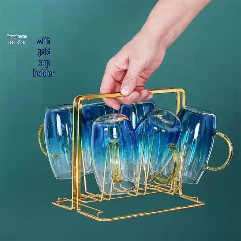 Nordic Gradient Marble Teapot Set: Thickened Glass Cold Water Jug with High-Capacity Borosilicate Marble Teapot