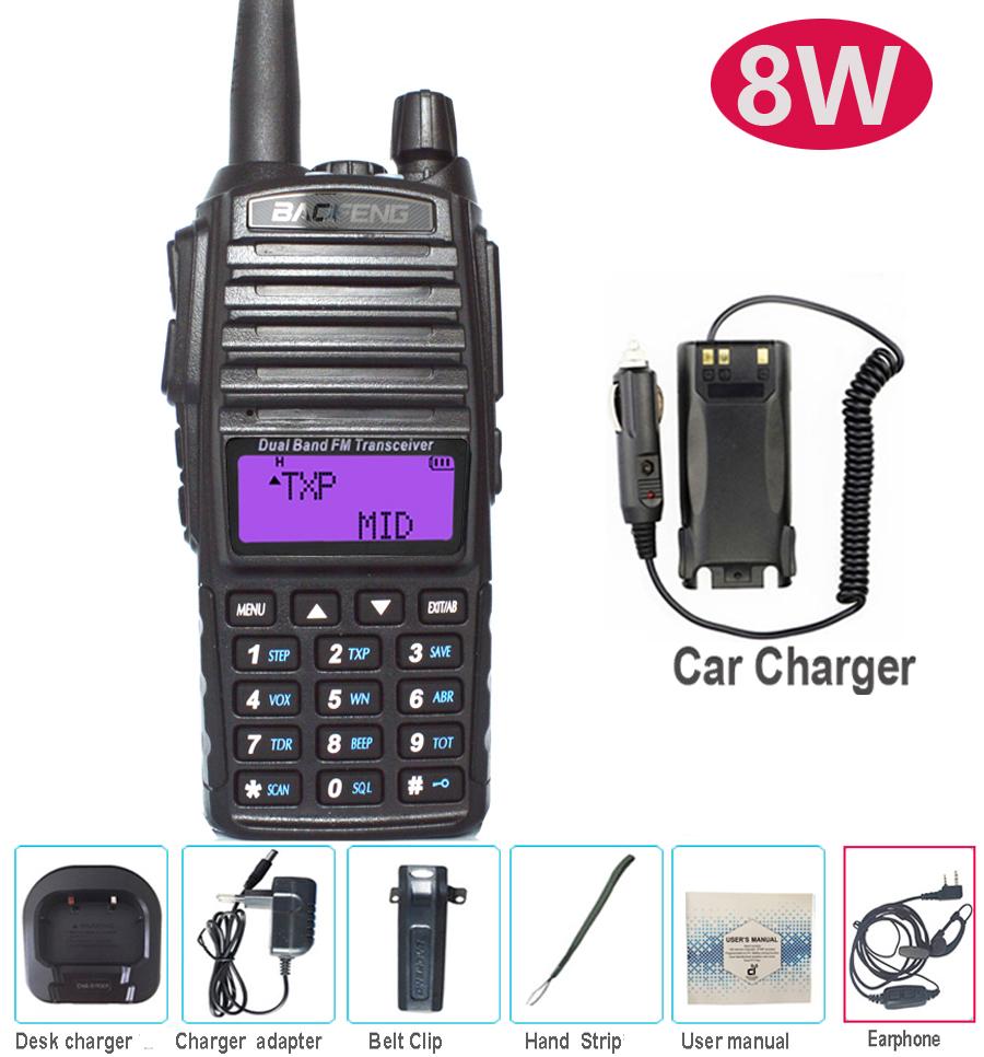 Baofeng UV-82 Dual PTT Walkie Talkie High Power 8W UV82 Dual Band VHF UHF FM Amateur Radio Station 10KM Lange Ham CB Radio