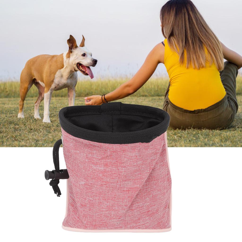 Dog Treat Pouch Collapsible Dog Walking Bag with Built In Poop Bag Dispenser for Travel Walking Outdoor