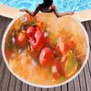 Apple Round Beach Towel Cartoon Fruit Print Beach Blanket Soft Microfiber Quick Dry Towel for Men Women Swim Pool Sport Picnic