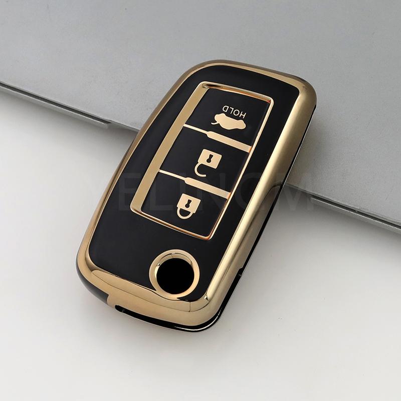 Folding Key Case Cover Tpu Car Shell For Nissan X-Trail Qashqai J11 Juke Murano Micra Tiida Maxima Altima Kicks Protector Holder