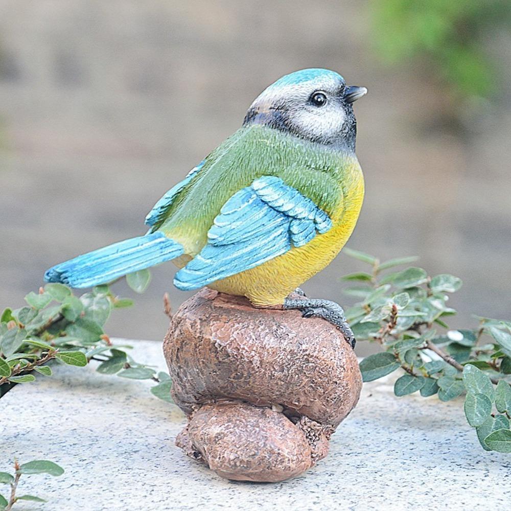 Resin Garden Bird Sculpture Cute Small Animal Model Durable Bird Statue  Outdoor Patio Porch