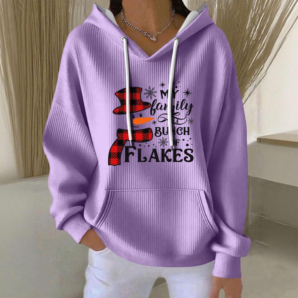 Women's Fashion Casual Christmas Angel Print Pullover Long-Sleeve Sweatshirt