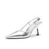 8369-5 Women's Closed Toe Stiletto High Heels - Summer 2023 Patent Leather Pointed Sandals