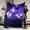 1pc Genshin Impact Beelzebul2 Theme Blanket - Digital Print, Polyester, Cozy for All Seasons, Perfect for Outdoor, Camping, and Travel