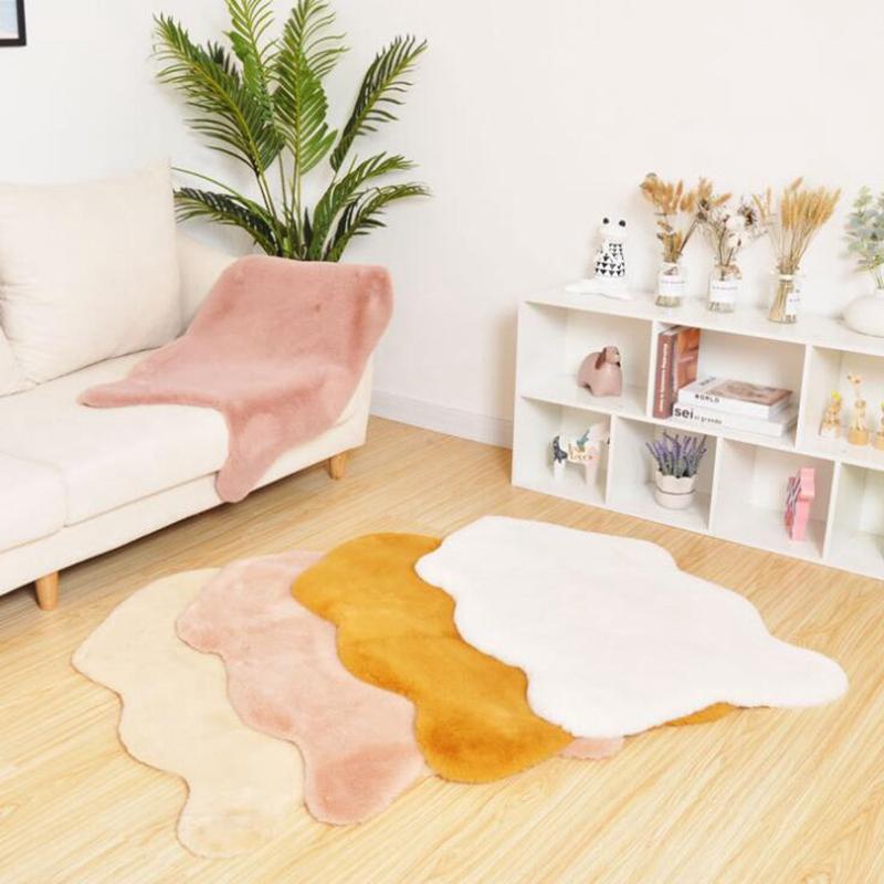 Faux Rabbit Fur Carpet Modern Home Decor Sofa Coffee Table Chair Cushion Soft Plush Luxury Imitation Fur Mat Bay Window Rug