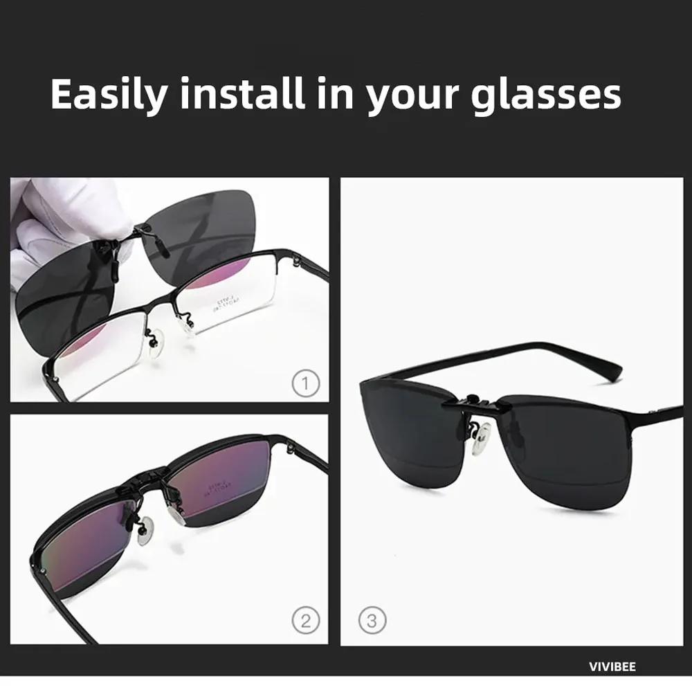 Herren Autofahren Clip-on Sonnenbrille Brille Vintage Damen Quadratisch Nachtsicht Angeln UV400 Sonnenbrille Lunettes eil Homme