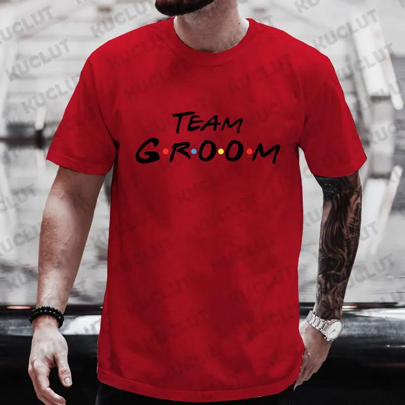 Team Groom Shirt Friends Stag Bachelor Party T-shirt Graphic Tee Husband Wedding Groomsman Clothes Male Y2k Tops Best Man Tshirt