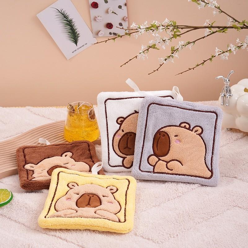 1 Peça Toalha de Mão Animal Fofo Desenho Animado Pendurada Absorvente e Não Solta Cabelo Fácilmente Pano de Mão para Cozinha