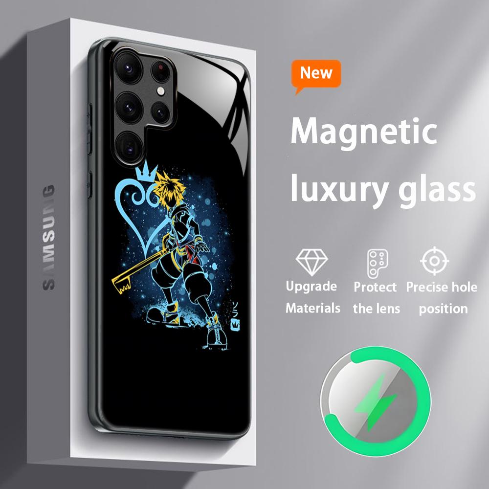 Hot Kingdom Hearts Game Phone Case For Samsung S25 S24 S23 S22 S21 S20 Plus Ultra Note20 Glass Magnetic Case