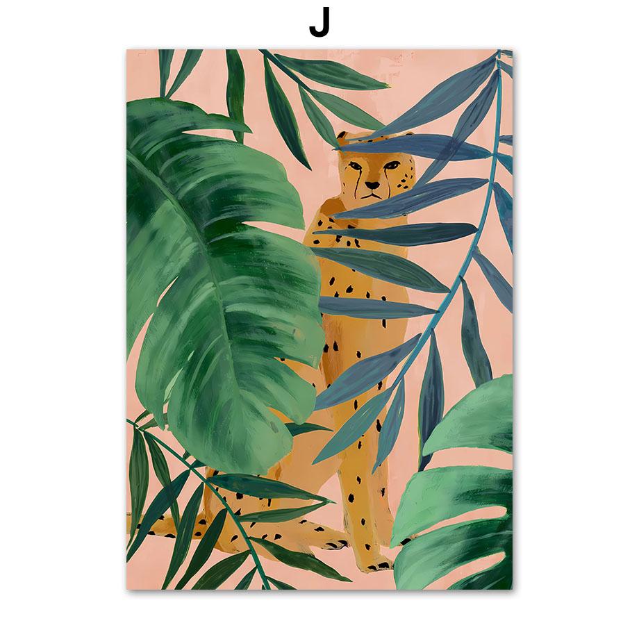 Boho Abstract Girl Sea Beach Leaf Illustration Wall Art Canvas Painting Nordic Poster And Prints Pictures For Living Room Decor