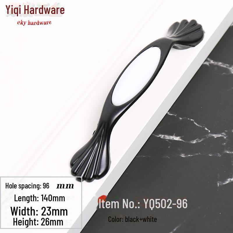 Czarno-biały europejski styl złoty uchwyt do drzwi do szafki, szafy, szuflady i szafki na buty