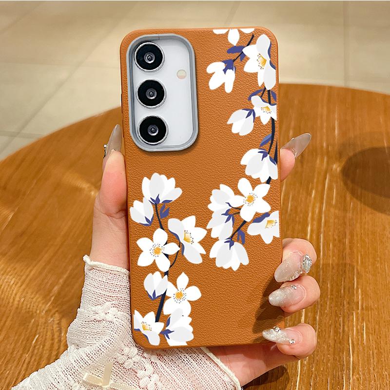 S25 Ultra Case Magnolia White Flower Cover For Samsung Galaxy S25 Ultra Capa S24 Ultra S22 Ultra S23 Plus S21 FE S20 5G Capa