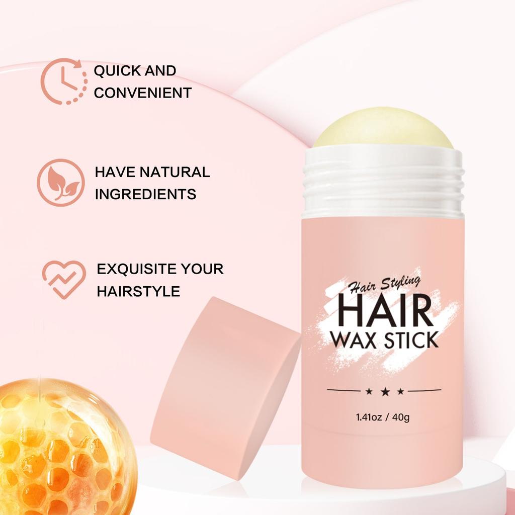 Styling Wax Bar Nourishing And Portable For Hair Grooming, Adds Shiny Long-Lasting Hold And Volumizes Hair Easy 40g