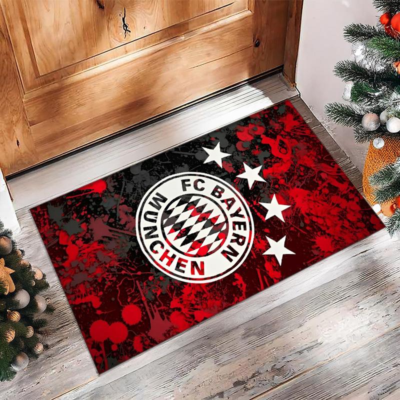 Bayern Munich Theme rug Soft Crystal Velvet Area Rug Non-Slip Floor Carpet for Living Room Bedroom Nursery