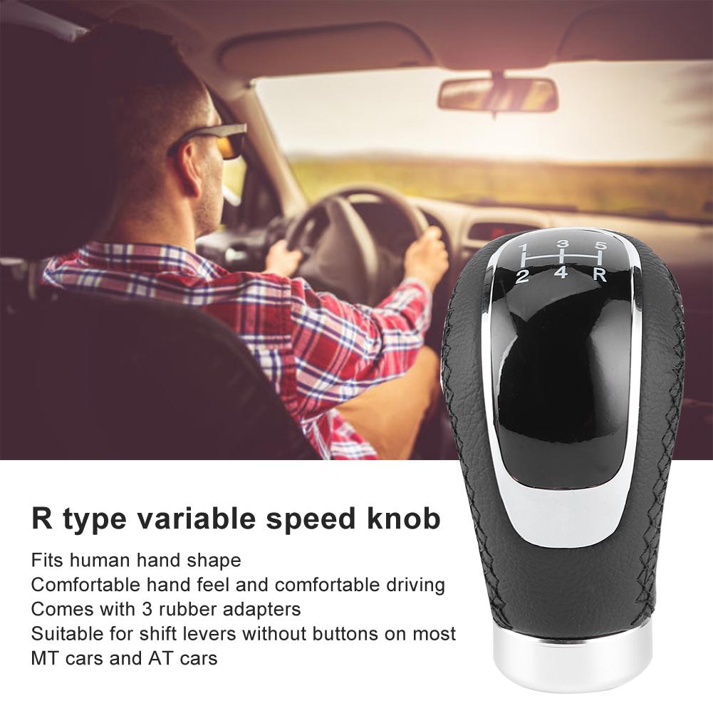Universal Car Gear Shift Knob Stick Head Shifter Lever Handball Leather Universal for CarBlack