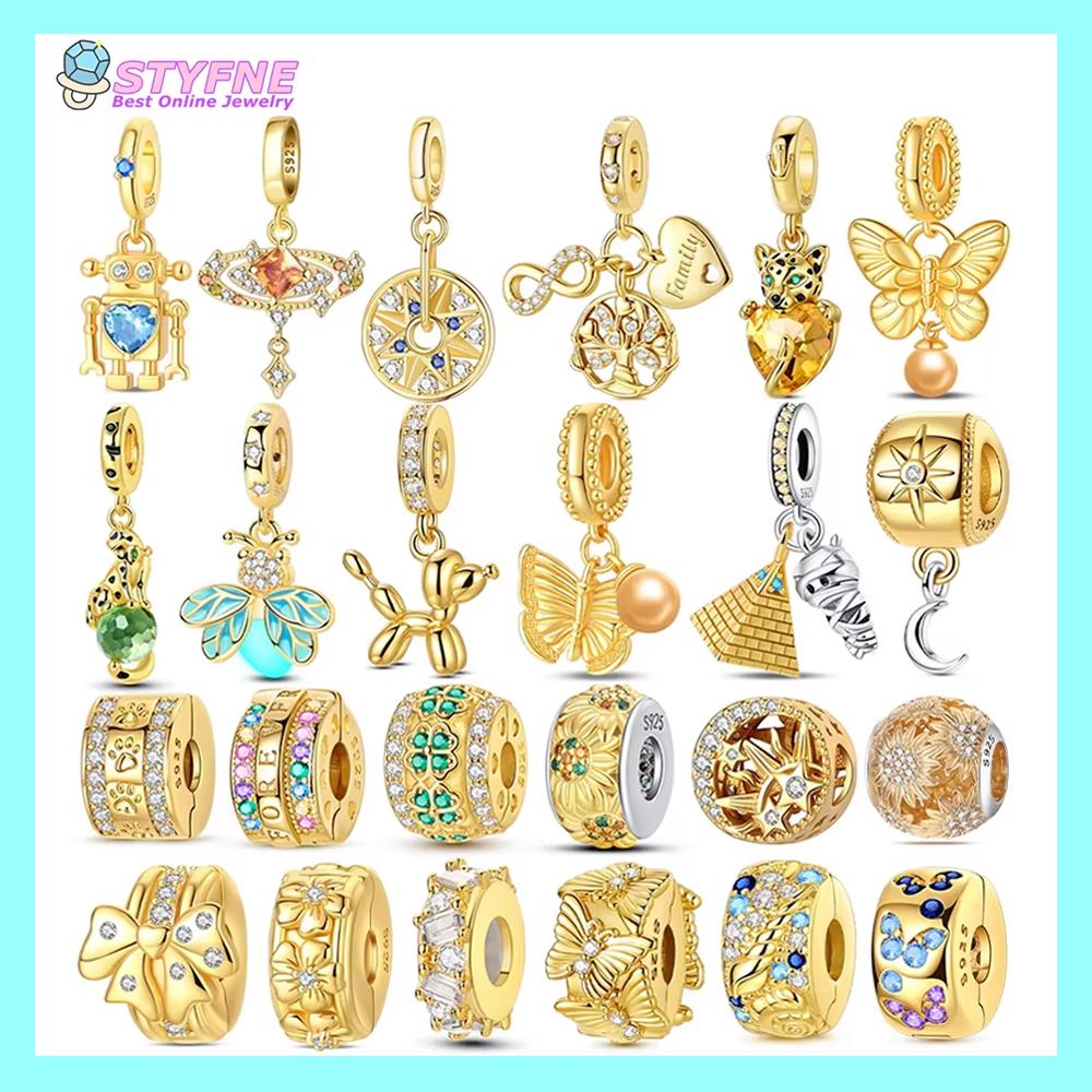 Exquisite Charm Gold Pearl Pendant Heart Love Beads Fit Copper Bracelet Jewelry Women Gift Diy Valentine'S Day Gift Necklace