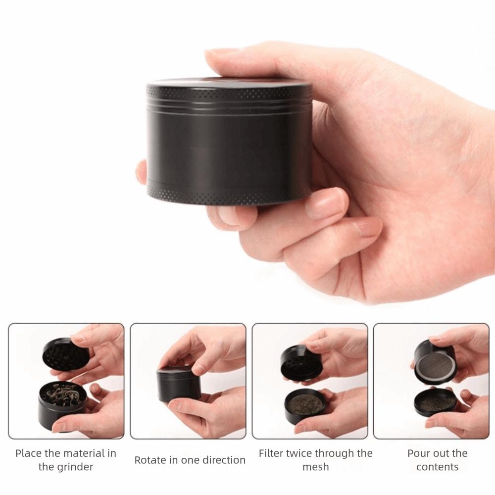 Grinder Zinc Alloy 4-Layer Grinder Non-Stick Coated Pollen Scraper Metal Grinder 40mm Size Portable Grinder Rolling Accessories