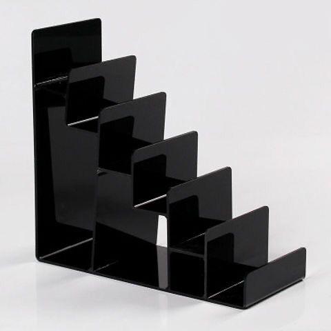 1-9 Tier Clear/Black Acrylic Riser Display Stand for Wallet,Makeup Organizer, Sunglasses,Women Handbag Rack Collection Holder