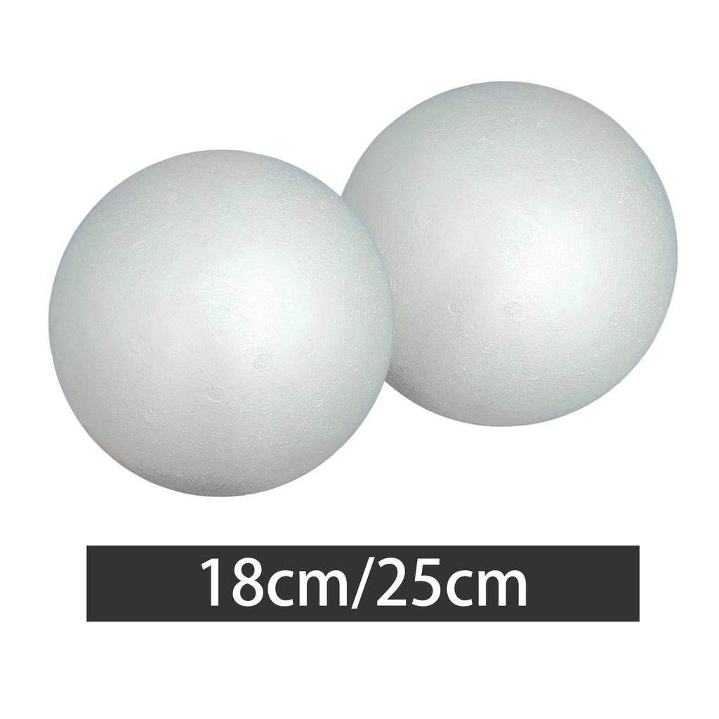 2 Craft Foam Balls for Christmas Decoration, DIY Projects, School, Model Making, Birthday, Year,