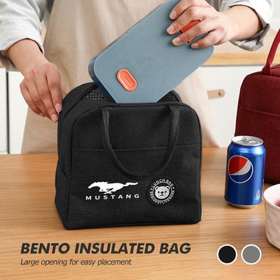 For Mustang Car Logo Lunch Box Organiser Bag Outdoor Camping Insulated Bag Universal Big Size Shelby GT