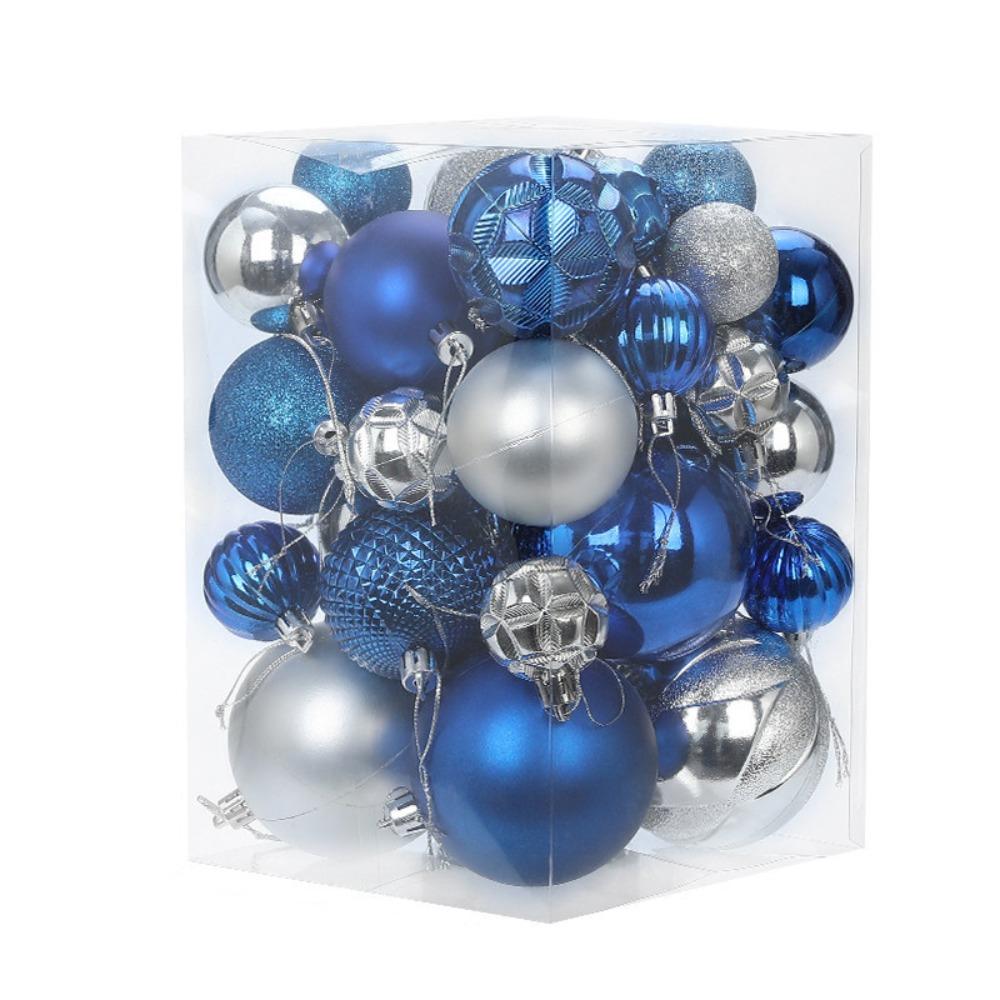 34pcs Crafts 4/5/6/8cm Christmas Ball Delicate Creative Christmas Tree Pendant Painted Colorful Hanging Ornament Party