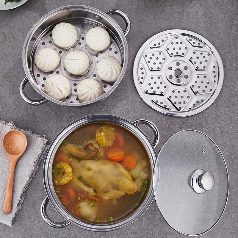 Yi Bo Bo Rui 26cm doppelwandiger Edelstahl-Suppendämpfer