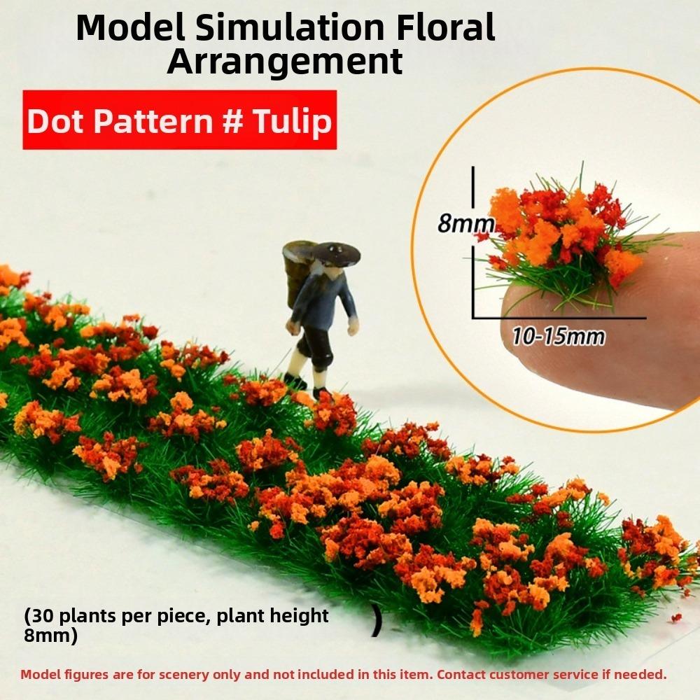 30pcs/set Plastic Simulated Flower Clusters 10~15mm*8mm Landscape Wargame Grass Tufts