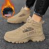 Winter Men's Shoes New Velvet Thickened High-top Tooling Shoes Men's Trendy Versatile Thermal Cotton Shoes Martin Boots Men's