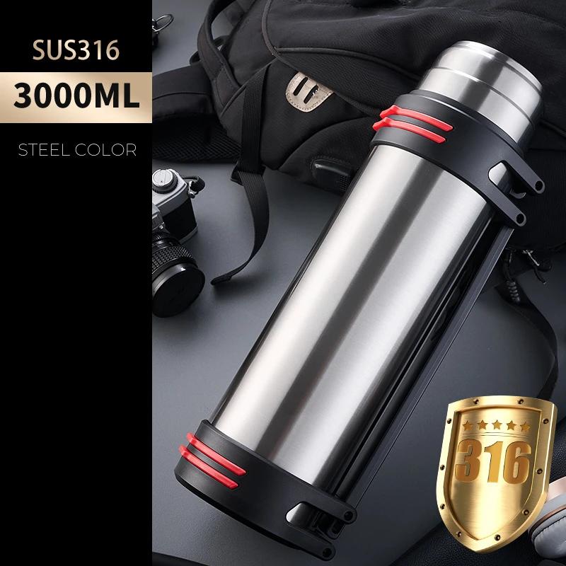Stainless Steel Thermos Bottle Vacuum Large Capacity Flasks Water Bottle Insulated Water Outdoor Travel Bottle Cup Keeping Warm
