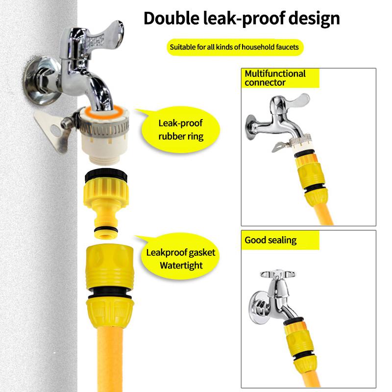 Hose Quick Connector 16mm Nipple Female Threaded Hose Faucet Adapter Garden Watering Irrigation Fittings Universal 1/2"3/4" Inch