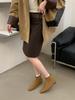 New autumn and winter retro style square head short boots temperament short tube fashion versatile thin short boots women