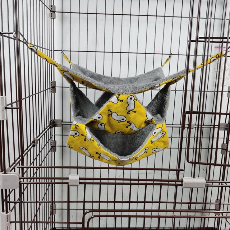 Zuckergleiter Warme Doppellagige Hängematte 3-stöckiger Hängender Kleintier-Schlafsack Gemütliches Käfignest Für Hamster Eichhörnchen Besitzer Geschenk