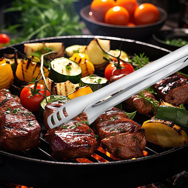 Kitchen Tongs 12.5 Inch Buffet Tongs Stainless Steel Grilling Tool Multipurpose Clamp Kitchen Gadgets For Sausage Steak Salad