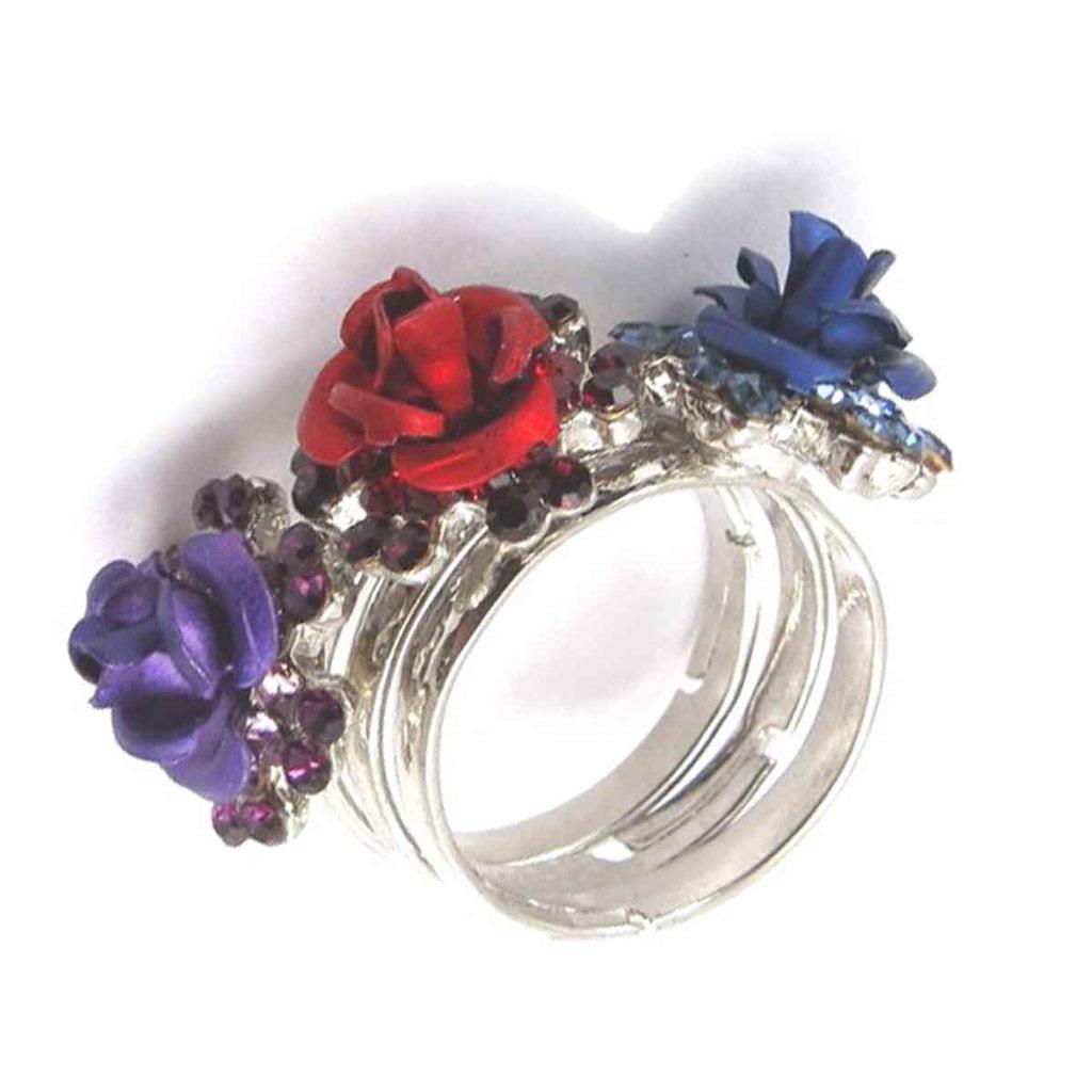 Les Trésors De Lily [J8028] - 'Rosa Romantica' Plural Ring (3 Rings)