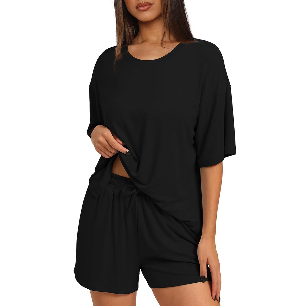 Women's Loose And Fashionable  Casual Short Sleeved Shorts Two-piece Set