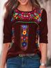 Autumn 2022 Women's Bohemian Print Long Sleeve Top