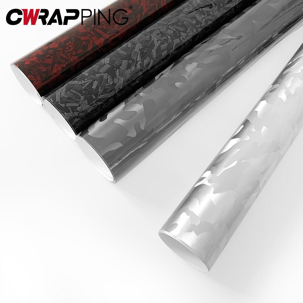 Red Forged Carbon Fiber Vinyl Wrap Film High Car Wrap Vinyl Roll with Air Release Carbon Fiber Self Adhesive Car Accessories